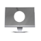 gray computer icon with circle on screen