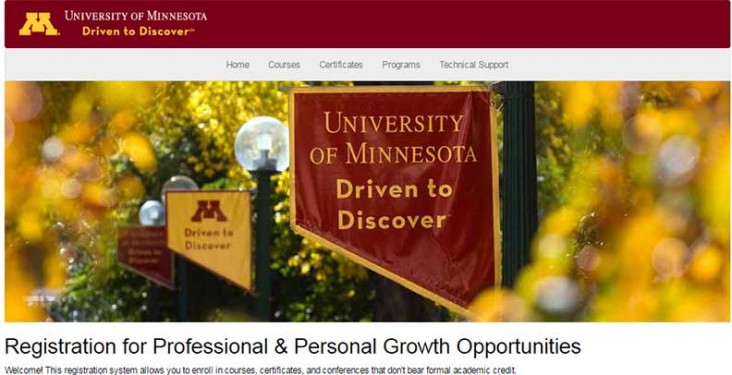 learning.umn.edu home page