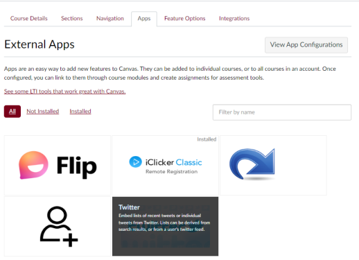 Canvas learning tools interface showing Flip as an option among other tools