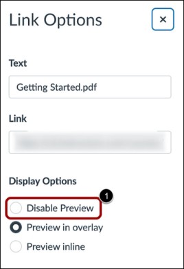disable preview highlighted with red circle