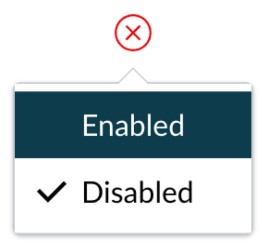 A graphic of the Enabled button for Microsoft Immersive Reader in Canvas.
