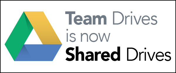 Team Drives is now Shared Drives