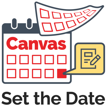 A Canvas calendar with an assignment icon noting the assignment due date