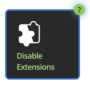 the Disable Extensions tile in Proctorio Settings
