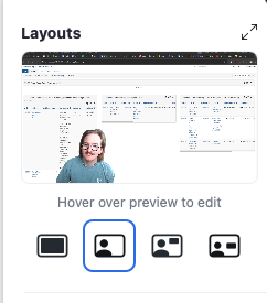 Zoom screen share layouts options with full screen share option selected